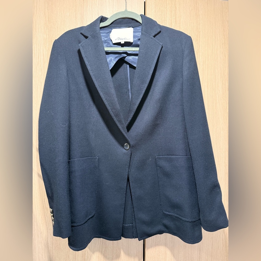 3.1 Phillip Lim Navy Blazer with Button Detail